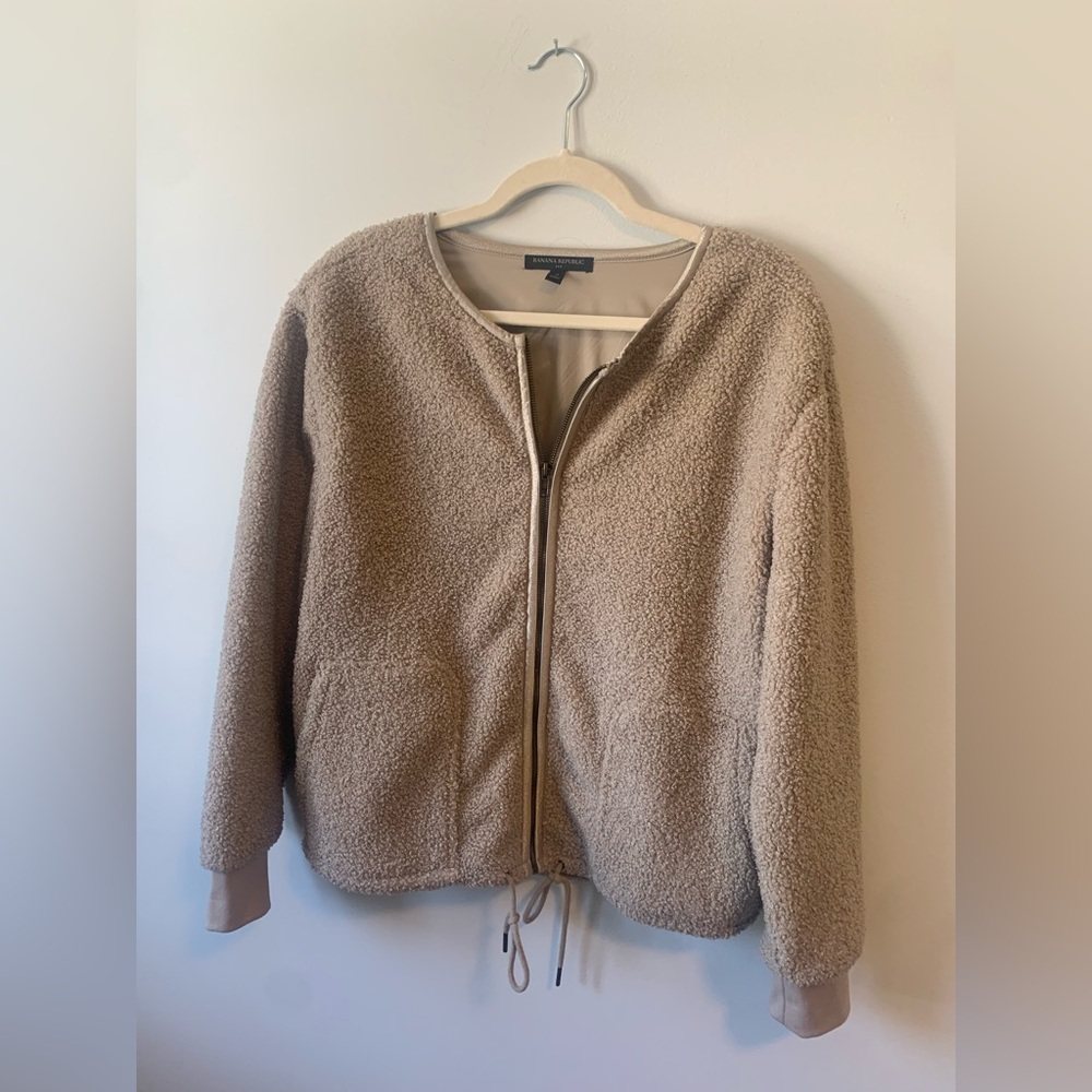 Banana Republic Women's Tan Sherpa Bomber jacket